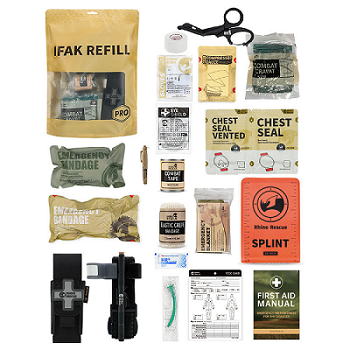 सेल्फ-स्टैंडिंग डिज़ाइन के साथ सिंगल-कम्पार्टमेंट IFAK पाउच